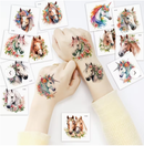 20 Sheets Watercolour Horse Temporary Tattoos