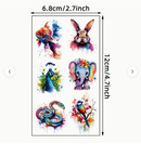 Watercolour Ink Animal Temporary Tattoos