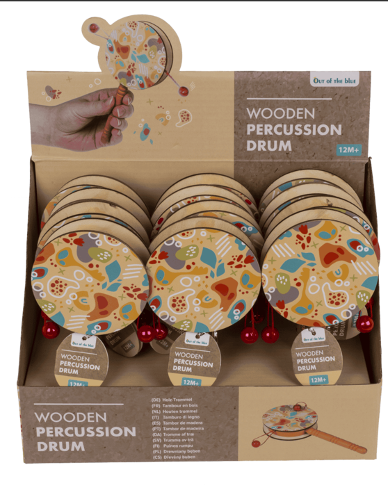 Percussion Wooden Drum 16 x 7.5cm