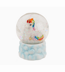 Polyresin glitter globe, unicorn on cloud