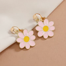 Pair of Adorable Pink Floral Clip-On Earrings