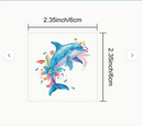 16 Watercolor Dolphin Temporary Tattoos