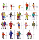 Model Trains 1:87 Painted Figures  Scale Standing People Assorted Pose