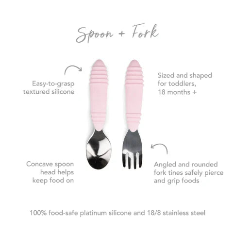 Bumkins Spoon and Fork | Pink