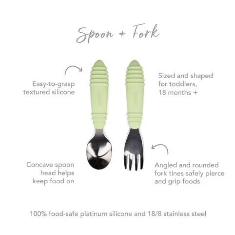 Bumkins Spoon and Fork | Sage