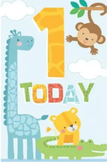 Card| Birthday Age 1 Boy Jungle