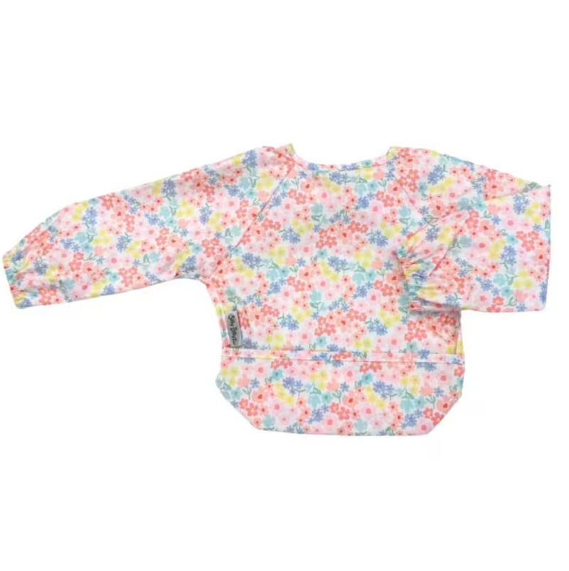 Silly Billyz |  Wipe Clean Nylon Small Long Sleeve Bib - Flower Field