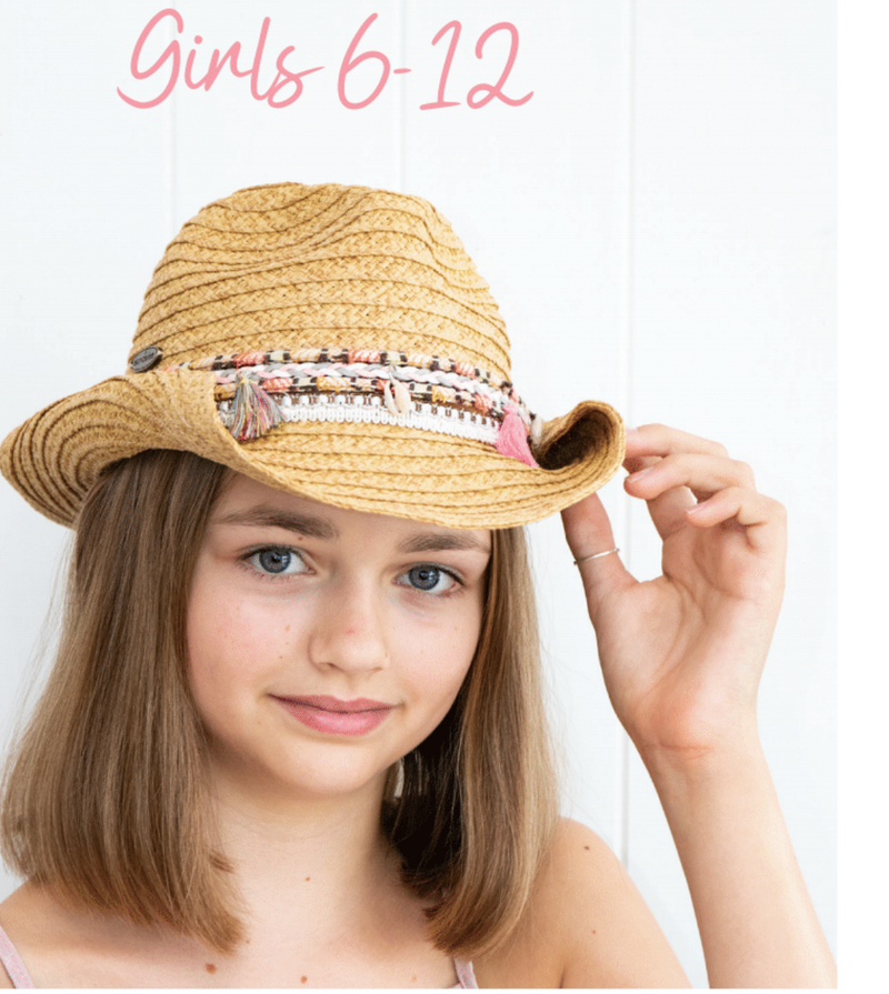 Girls Imogen Shell And Tassel Trim Cowgirl Hat