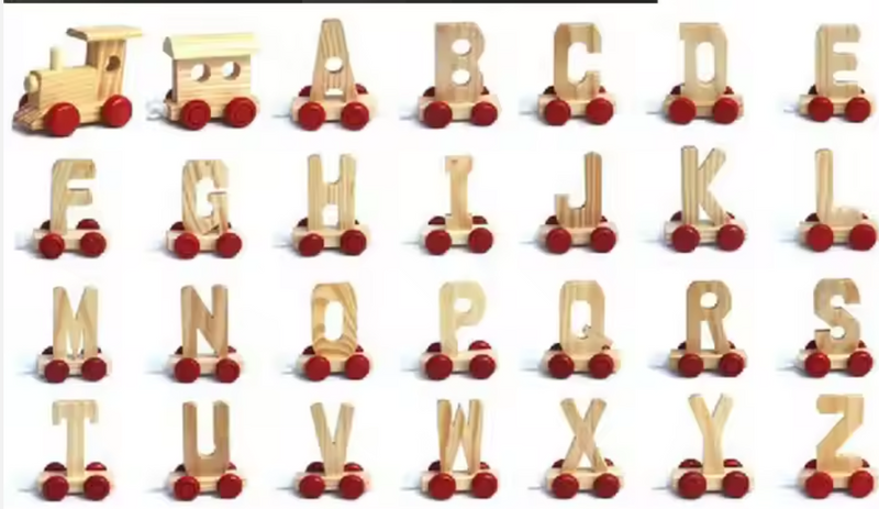 Personalised Wooden Name Train Letters - Asst