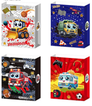 Paper gift bag - Cute Glittered Truck Designs