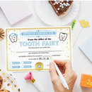 Tooth Fairy Certificate with Golden Foil