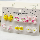 12pcs/Set Girls Easter Painless Clip-On Earrings