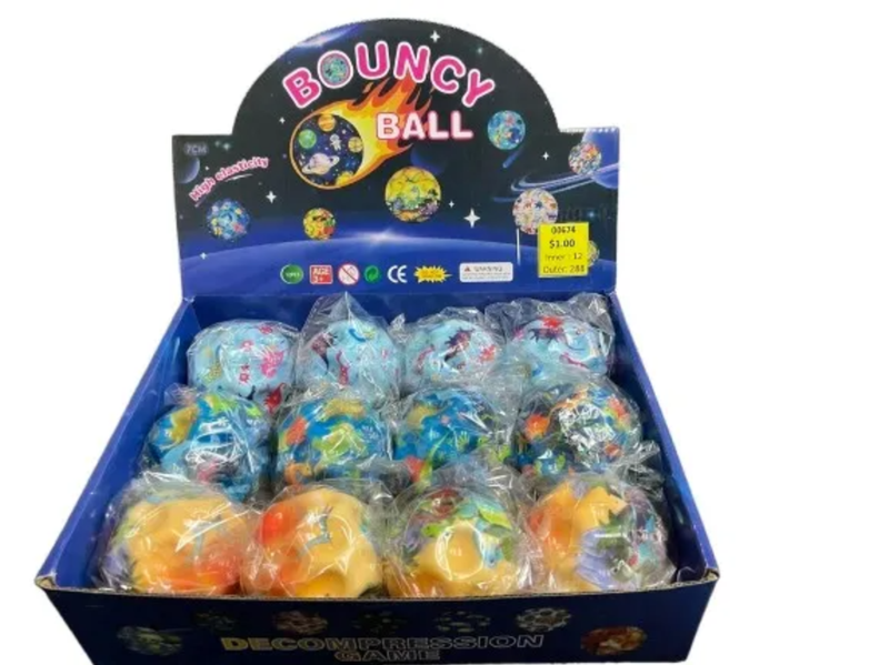 Dinosaur Super Hi Bounce Ball Pu 7cm - Asst Colour