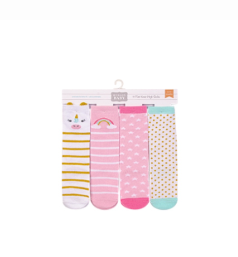 Hudson Baby Knee-High Girls Socks 4pk