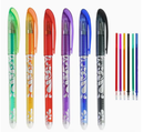 Colourful Erasable Pen 0.5mm Fine Tip with Built-in Eraser