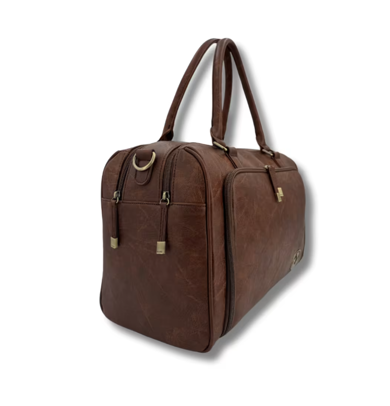 Isoki | Double Zip Satchel Redwood Chestnut Nappy Bag