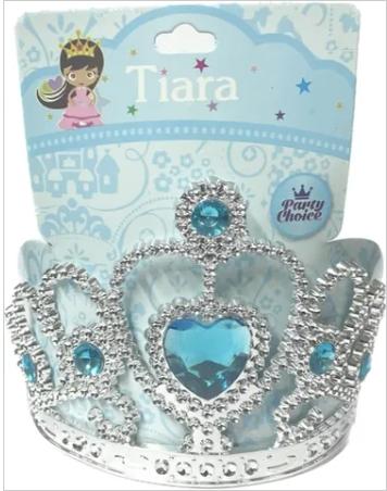 CHILDREN'S TIARA CROWN PRINCESS HEART-BLUE