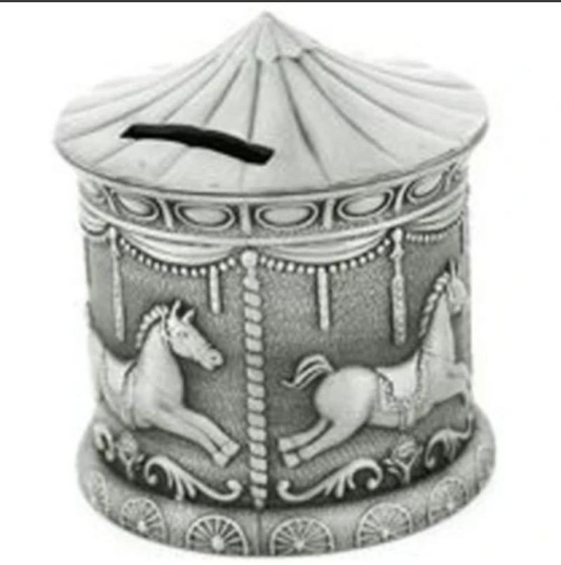 Landmark Concept | Pewter Plated Carousel Money Bank