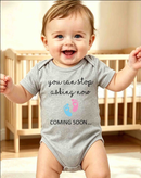 You Can Stop Asking Now- Coming Soon Bodysuit (Baby Announcement) Grey
