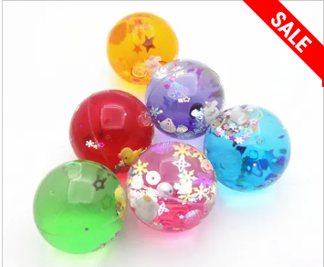 BOUNCING BALL WITH FLOATING GLITTER-FANTASYRRP $3.99