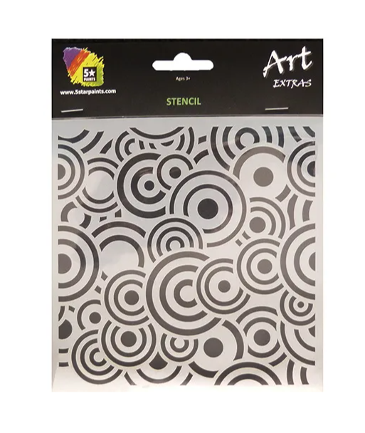 ART EXTRA STENCIL CIRCLES 15X15CM RRP $11.99
