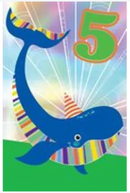 Birthday Card 5th Boy/Whale