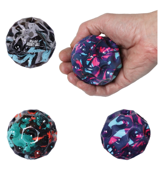 Mega-high Bounce Ball, 7 cm, 3 colours ass