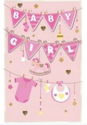 Baby Girl Banner Deluxe Card