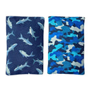Gel Ice Packs in Fabric Sleeves 2-Pack - Sharks & Camouflage