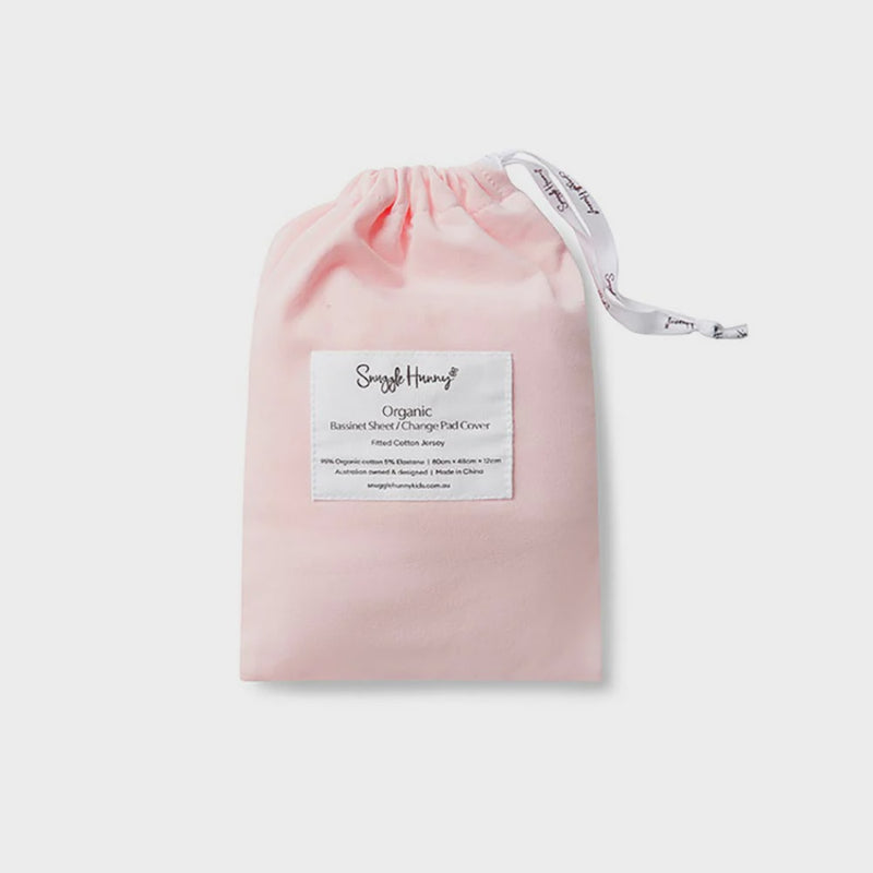 Snuggle Hunny | Baby Pink Organic Bassinet Sheet/Change Pad Cover