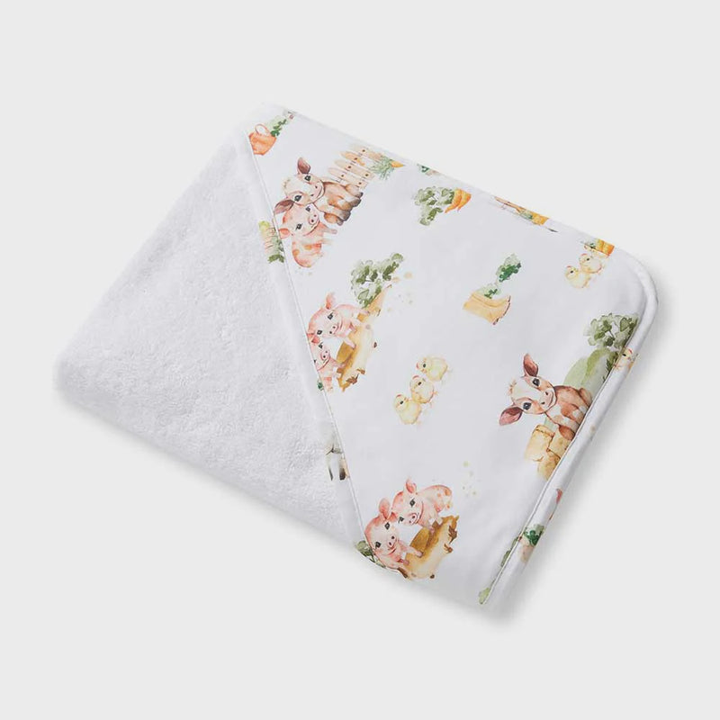 Snuggle Hunny | Organic Hooded Baby Towel Farm