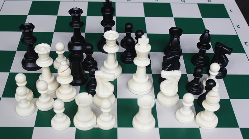 Chess Pieces Black & White 95mm weighted Plastic