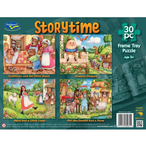 Holdson | Storytime 30 Piece Frame Tray Puzzle - Assorted