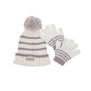 Hi-Hop | Stripe Beanie Glove Set - Oat/Lilac