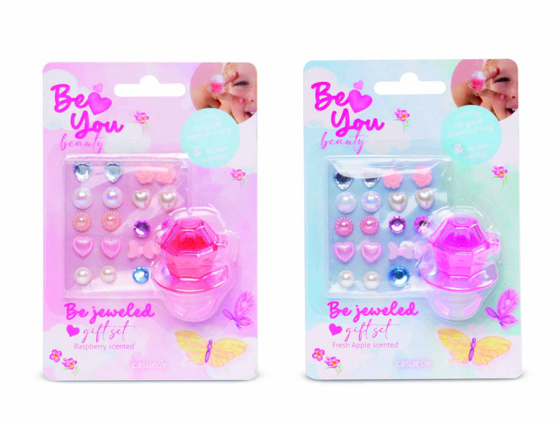 BEYOU - JEWELLED STICKER EARRINGS & LIP GLOSS