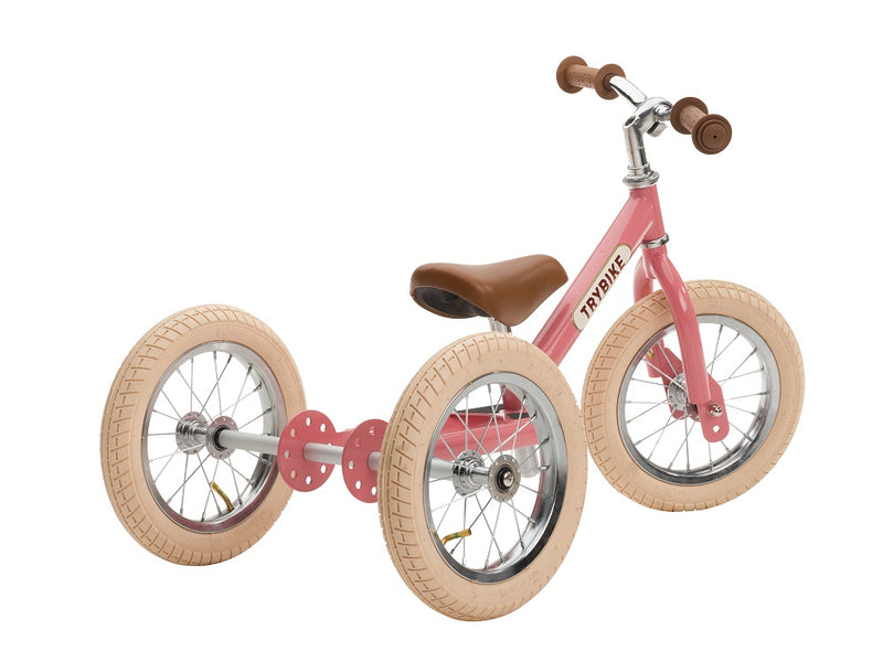 Pink Vintage Trybike, Cream Tyres and Chrome (3 wheel)