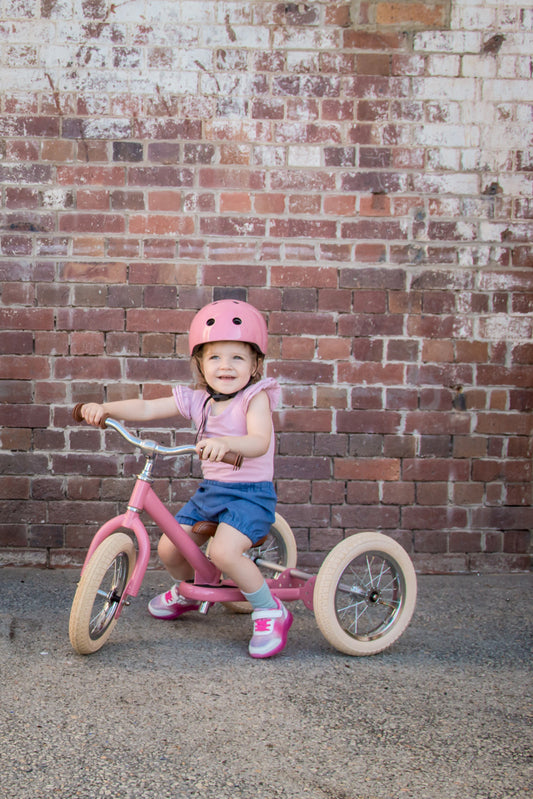 Pink Vintage Trybike, Cream Tyres and Chrome (3 wheel)