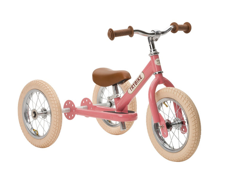 Pink Vintage Trybike, Cream Tyres and Chrome (3 wheel)