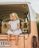 Bébé  | Bonnie Check  Embroidered Dress - Blue