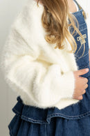 Cracked soda |  Tilli Soft Fluffy Knit Cardigan - White