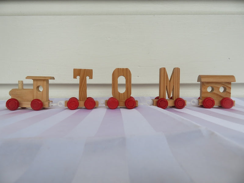 Personalised Wooden Name Train Letters - Asst