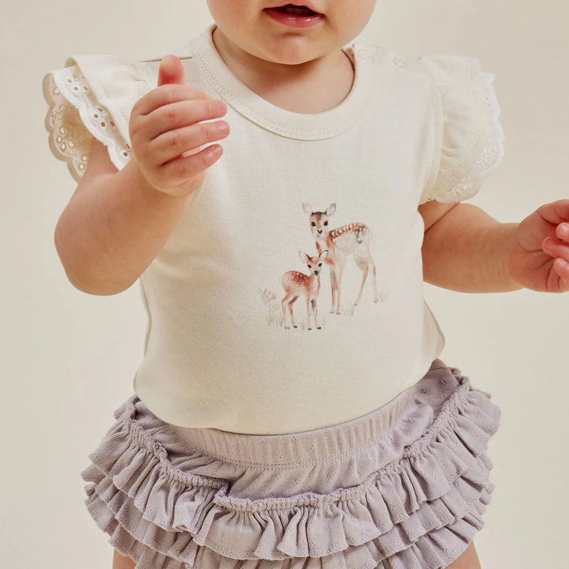 Aster & Oak | Fawn Print Flutter Onesie