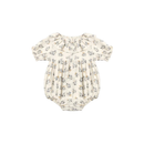 Quincy Mae | Collared Romper French Floral - Natural