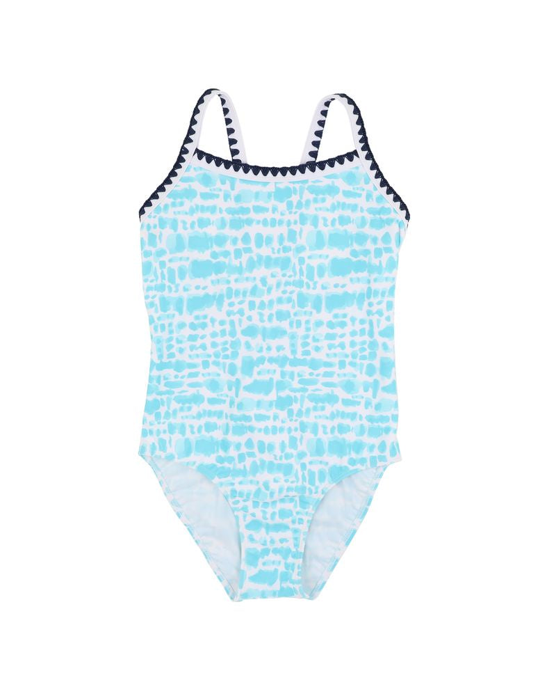 Minihaha | Koa Print  Aqua Swimsuit 8-14 YRS