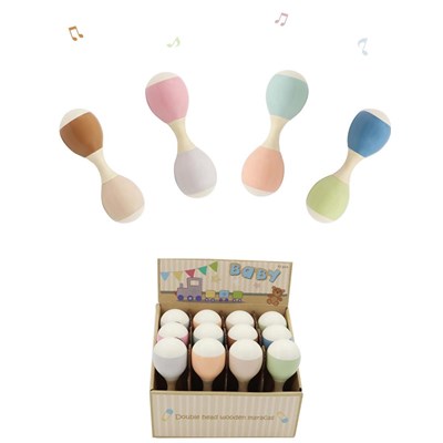 Double Ended Wooden Maraca Rattle