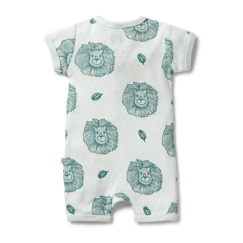 W & F | Little Lion Organic Pointelle Boyleg Zipsuit