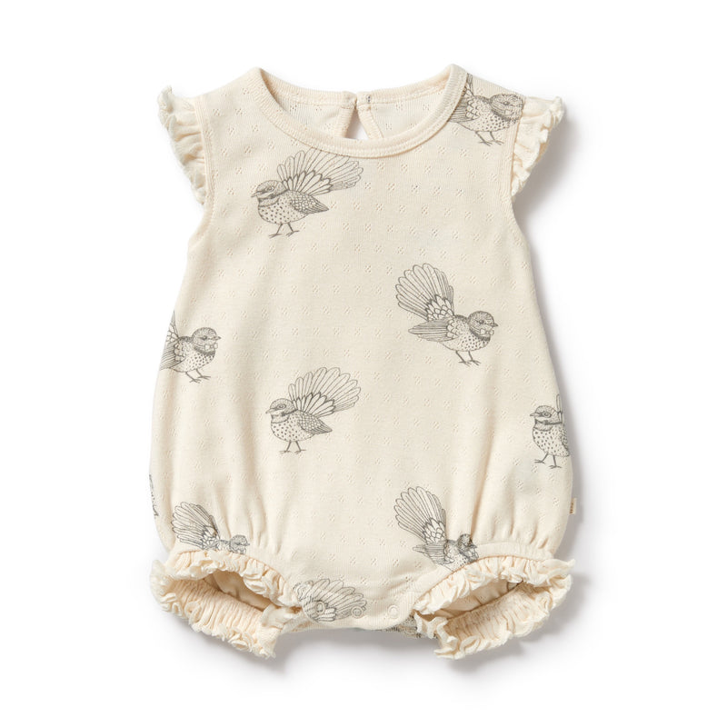 W & F | Little Fantail Organic Pointelle Growsuit