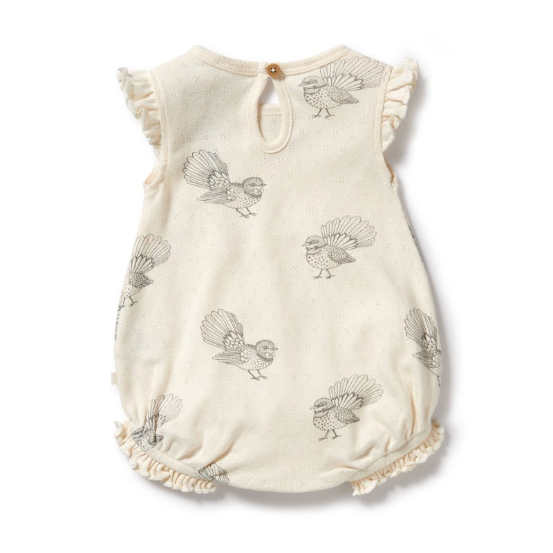 W & F | Little Fantail Organic Pointelle Growsuit