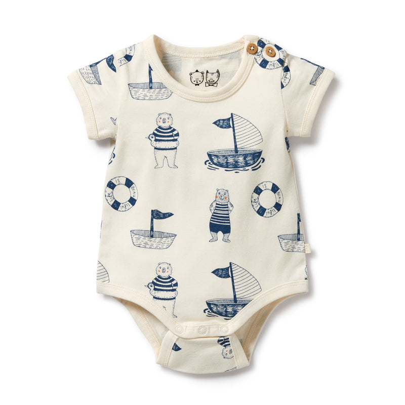 Wilson & Frenchy | Nautical Bear Organic Bodysuit