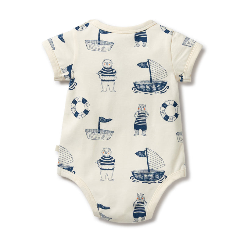 Wilson & Frenchy | Nautical Bear Organic Bodysuit